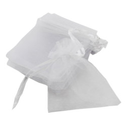 Packet Of 10 White Organza Bags 9cm X 7cm
