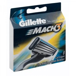 Gillette Mach3 Mens Blades Refill Cartridge Pack 8s