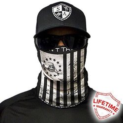 Salt Armour Face Mask Shield Protective Balaclava Bandana Microfiber Tube Neck Warmer Dont Tread On Me White
