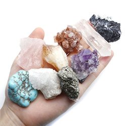TOP Plaza Mineral Rock Variety Tumbled Rough Gemstone Meteorite Fragment Healing Energy Raw Crystal Collection Bulk 5 Pcs Rough Irregular Shape Stones