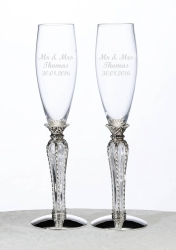 Personalised Crown Champagne Flutes