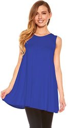 Womens Sleeveless Tunics - Women Flowy 