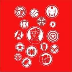 Avengers Logos Mens T-Shirt Red Medium