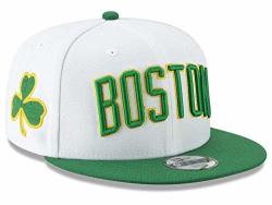 New Era Men's Boston Celtics White 2018 City Edition On-court 9FIFTY Snapback Adjustable Hat