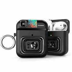 Powmee Camera Airpods Case Tpu Protective Magnetic Cover Compatible With Apple Airpods 1& 2 Incompatible With Airpods Pro Wireless Earphone Storage Bag With Keychain Frond