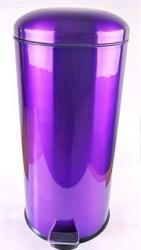 Totally Stainless Steel 30l Dustbin in Purple