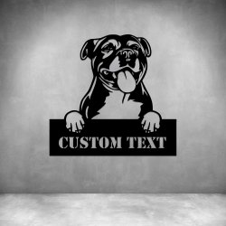 Staffordshire Bull Terrier With Custom Text - 600MM Matt Gold