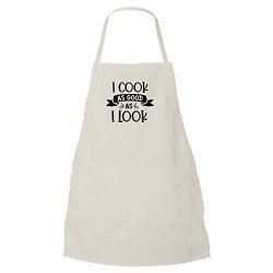 Namska I Cook As Good As I Look - Funny Useful For Cooks Chefs Bakers - Linen Apron W pocket