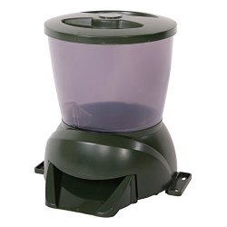 Chiluer Automatic Fish Feeder Fish Pond FEEDER.4.25L Lcd Display Automatic Fish Feeder With Clock Display Olive Green