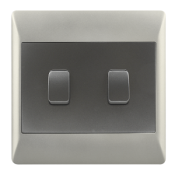 Bright Star Lighting - 2 Lever 1 Way Light Switch For 4 X 4 Electrical Box In Silver
