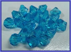 Blue Acrylic Facet Bicone 9MM X 10MM - Pack Of 20.