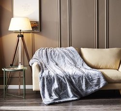 Everrouge Oslo Grey Faux Fur Throw Luxe Home Faux Fur Blanket 50 X 60 Inch 1 Throw