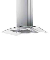 Curved Glass Island Cooker Hood - Silver