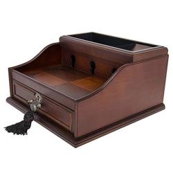 Finish Wood Mahogany Valet Charging Station Organizer For Iphone Samsung And Other Smart Phones - Elora