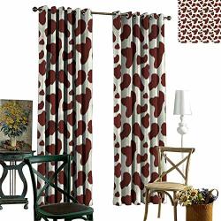 Lacencn Home Curtains - Cow Print Thermal Insulated Grommet Energy Saving Curtains Cattle Skin With Spot Drapes For Bedroom 2 Panels 52"X95"