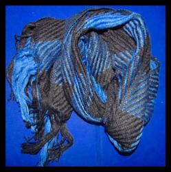 Mens Black And Blue Check Scarf