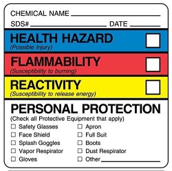 Medvalue Chemical Hazard Label Process Color 2-1 4" X 2-1 4
