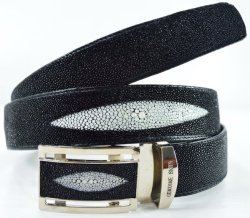 4 Eyes Skin Genuine Stingray Leather Men's Belt Black Size 33 New Free Shipping By Thaipremiumhouse