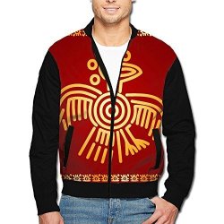American Scooly Indians Cultural Symbols Youth Long Sleeve Full Zip Jacket Large