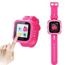 E-mods Gaming Kids Smartwatch 1.5 Inch Touchscreen Multi Language Digital Smart Watch With Camera Built-in Puzzle Game Toy Watch Pink