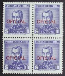 Stamp Block Of 4 Chile Oficial