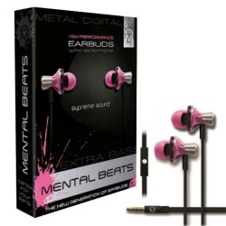 Mental Beats 15691 Mental Beats High Performance Earbuds Pink