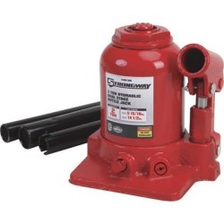 Strongway Hydraulic High Lift Double RAM Bottle Jack - 2-TON Capacity 5 15 16IN.-14 1 2IN. Lift Range