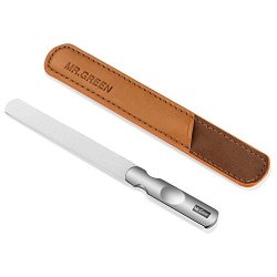 Stainless Steel Nail File With Anti-skid Handle And Leather Case Double Sided And Files Nails Easily For Men And Woman