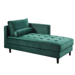 Navi Chaise Tufted Sofa Accent Chair - Green