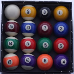 D Pool Balls 2 Inch Set - Numbers