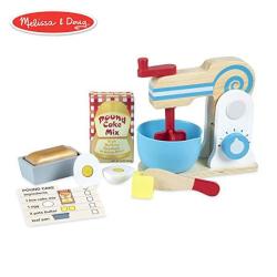 Melissa & Doug Wooden Make-a-cake Mixer Set Kitchen Toy Numbered Turning Dials Encourages Creative Thinking 11-PIECE Set 13.5 H 10 W 5 L