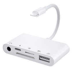 Sd Card Reader For Iphone 5 In 1 USB Otg Camera Connection Kit With Camera Memory Reader And 3.5MM Headphone Jack Sd & Tf