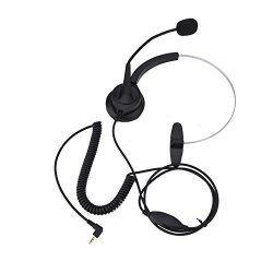 2.5MM Cordless Phone Headset Headphones 360 Rotary Earmuff Adjustable Volume Noise Cancelling Telephone Headset With MIC For Call Center
