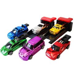 Blow Cars & 2 Launchers Unboxed - Set Of 6 Assorted Metallic Cars - Unboxed