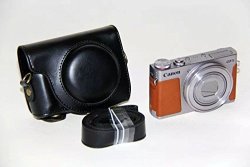 kinokoo Brown Camera Bag for Canon PowerShot G9X and G9X Mark2 with PU Leather and Complimentary Shoulder Strap Included-Brown