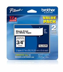 BrOther Genuine TZE2412PK 2 Pack Of Label Tape Black Font On White Label TZE241
