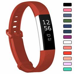 Viniki Sport Watch Bands Compatible With Fitbit Alta Hr Soft Water Proof Fitness Straps For Women Men Red Small
