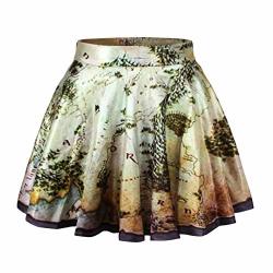 Abchic Women's The Hobbit Map Pleated MINI Skirt Medium