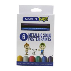 Marlin Kids Metallic Solid Poster Paint 10G 6 Colours - Pack Of 12