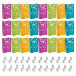 Bags Luminary With Battery-operated Tea Light Candles For Luaus & Summer Parties 24 Pack