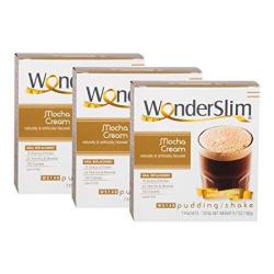 Wonderslim Aspartame Free Diet 15G Protein Shake & Pudding Mix Mocha Cream 3 Boxes - Save 5%