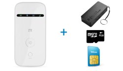 Zte Mf65 3g Mifi Pocket Router Bundle Incl 1.2gb Telkom Starter Pack + Accessories