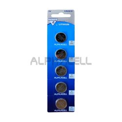 Alphacell Lithium CR2016 Batteries 5 Piece
