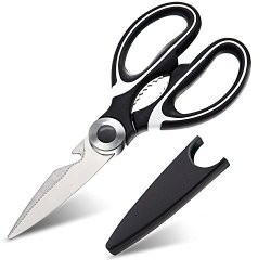 Ticare Kitchen Shears Multifunctional Heavy Duty Scissors Ultra Sharp Stainless Steel Shears For Chicken Poultry Fish Vegetables And Bbq Black