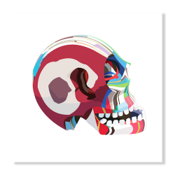 Flip Flop Skull Red Art Print - A1