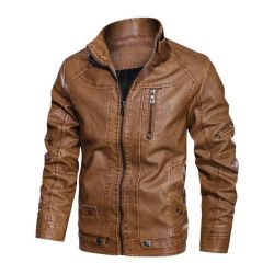 Trend It Local Men's Military Pu Leather Jacket