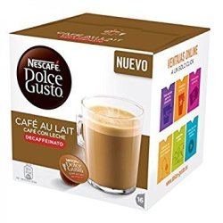 Nescafe Dolce Gusto Pods Capsules - Cafe Au Lait Decaffeinated New = 16 Count Pack Of 3