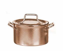 Melody Jane Dollhouse Large Copper Stock Pot Casserole Dish 2 Handles Kitchen Accessory