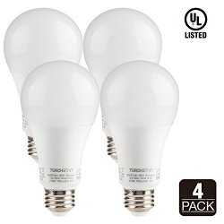 Torchstar 100W Equivalent 15.5W Dimmable LED A21 Bulb 1600LM 2700K Soft White E26 Medium Base Omnidirectional 3 Years Warranty Pack Of 4