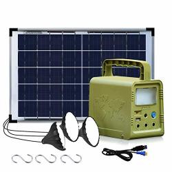 Eco-worthy 84WH Portable Power Station Solar Generator With 18W Solar Panel Flashlights Camp Lamps With Battery USB Dc Outlets For Outdoor Camping Home Emergency